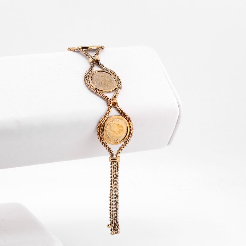 Pulso Petatillo Imit. Moneda 14k 15.2g 18cm